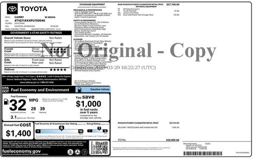 2023 Toyota Camry SE