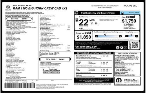 2021 RAM 1500 Big Horn/Lone Star