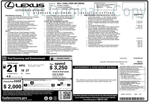 2018 Lexus LS 500 Base