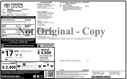 2020 Toyota 4Runner SR5