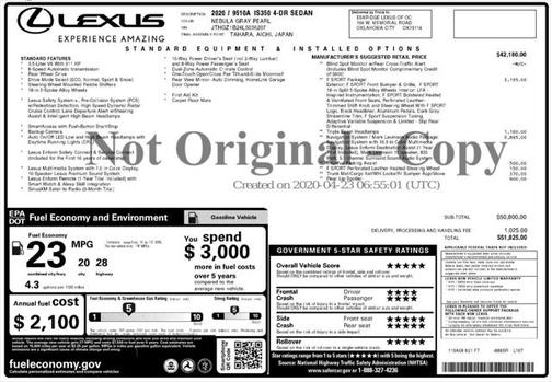 2020 Lexus IS 350 Base