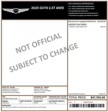 2025 Genesis GV70 2.5T