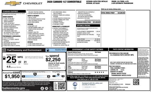 2020 Chevrolet Camaro 1LT