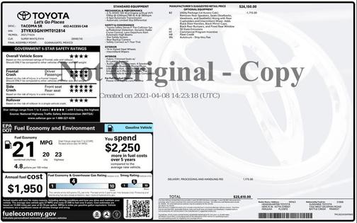 2021 Toyota Tacoma SR