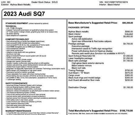 2023 Audi SQ7 4.0T Prestige