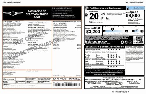 2025 Genesis GV70 3.5T Sport