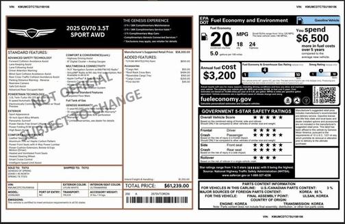 2025 Genesis GV70 3.5T Sport