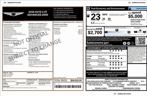 2026 Genesis GV70 2.5T Advanced