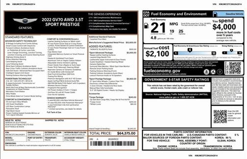 2022 Genesis GV70 3.5T Sport