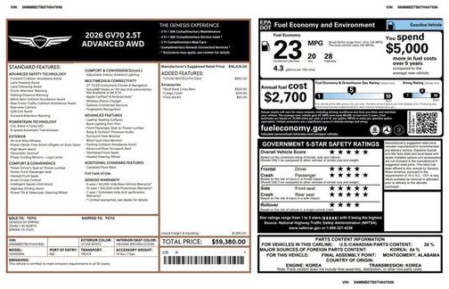 2026 Genesis GV70 2.5T Advanced
