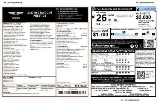 2022 Genesis G80 2.5T