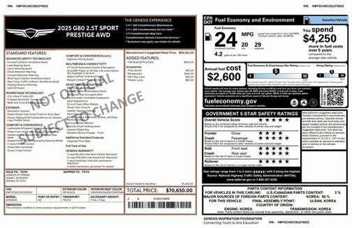 2025 Genesis G80 2.5T Sport Prestige