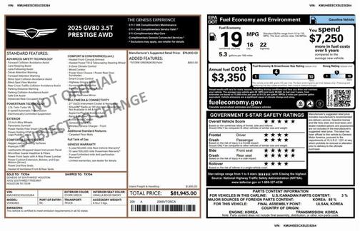 2025 Genesis GV80 Prestige