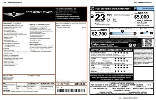 2026 Genesis GV70 2.5T