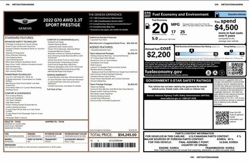 2022 Genesis G70 3.3T
