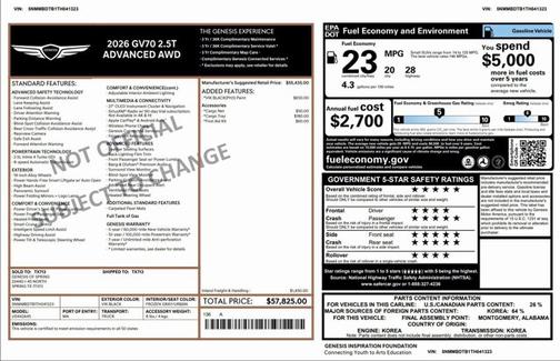 2026 Genesis GV70 2.5T Advanced