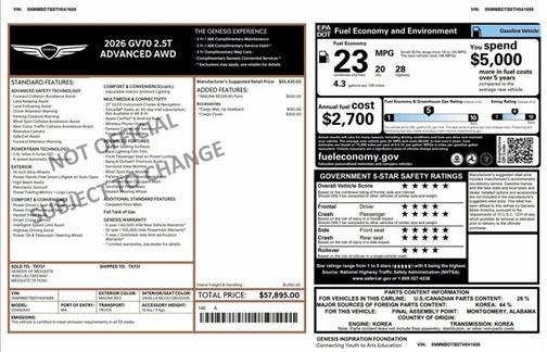 2026 Genesis GV70 2.5T Advanced