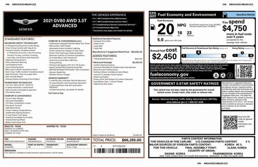 2021 Genesis GV80 3.5T