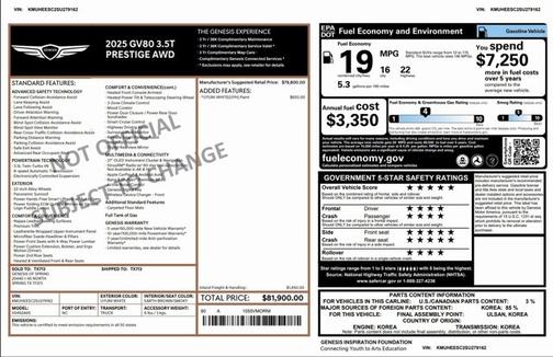 2025 Genesis GV80 Prestige