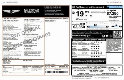 2025 Genesis GV80 Prestige