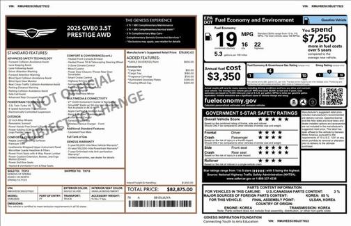 2025 Genesis GV80 Prestige