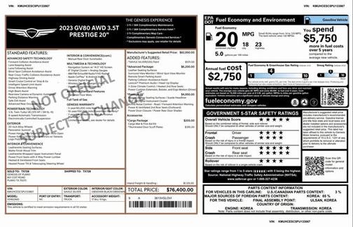 2023 Genesis GV80 3.5T