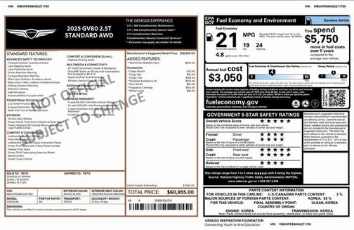 2025 Genesis GV80 Standard