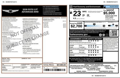 2026 Genesis GV70 2.5T Advanced