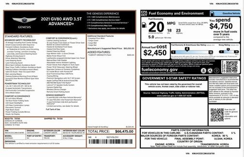 2021 Genesis GV80 Advanced +