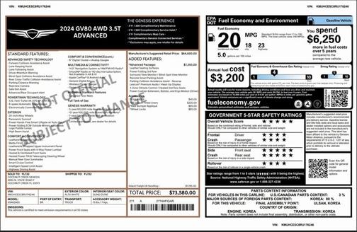2024 Genesis GV80 3.5T