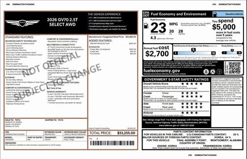 2026 Genesis GV70 2.5T Select
