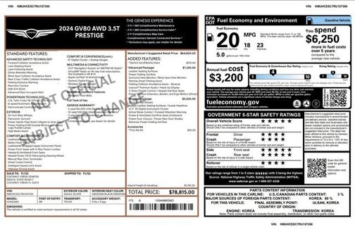 2024 Genesis GV80 3.5T Prestige