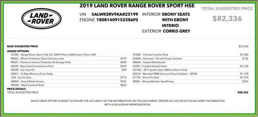 2019 Land Rover Range Rover Sport HSE