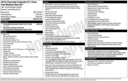 2016 Chevrolet Colorado Z71