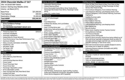 Sterling Gray Metallic 2024 Chevrolet Malibu FWD 2LT