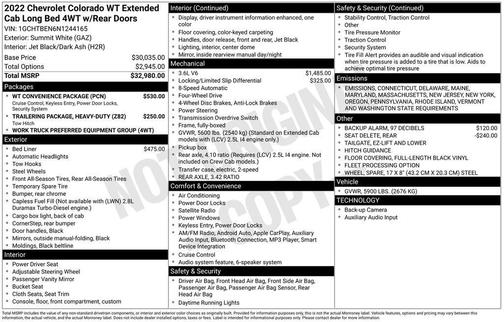 2022 Chevrolet Colorado WT