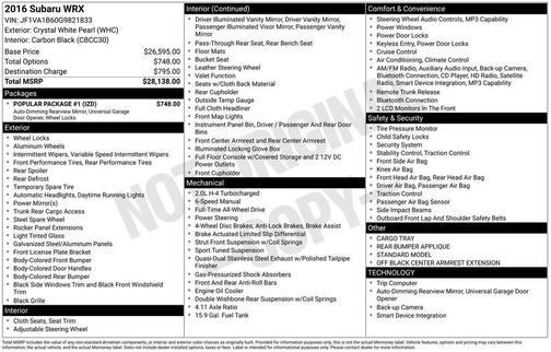2016 Subaru WRX Base