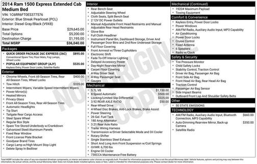 2014 RAM 1500 Tradesman/Express