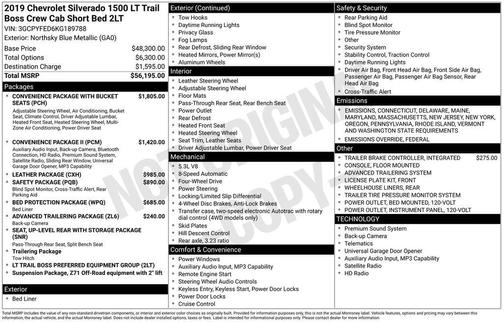 2019 Chevrolet Silverado 1500 LT Trail Boss