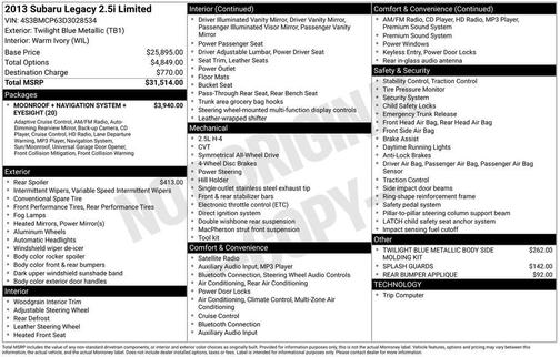 2013 Subaru Legacy Limited