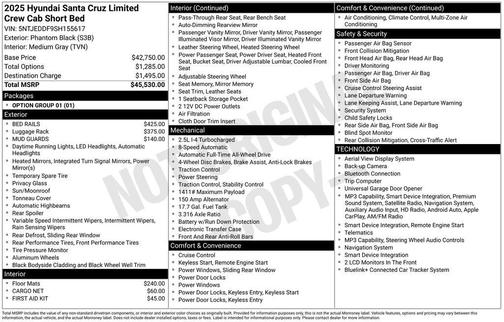 Phantom Black 2025 Hyundai SANTA CRUZ Limited