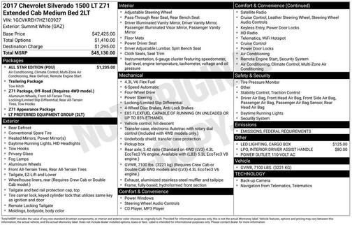 2017 Chevrolet Silverado 1500 2LT