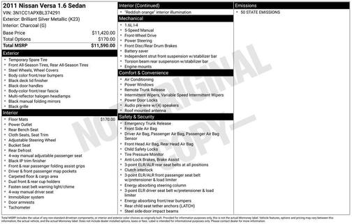 2011 Nissan Versa 1.6
