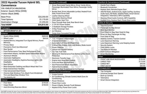 2022 Hyundai TUCSON Hybrid SEL Convenience