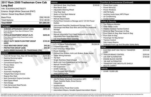 2017 RAM 2500 Tradesman Crew Cab 4x4 8' Box