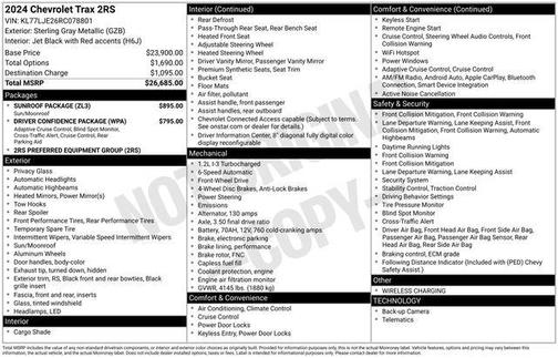 Sterling Gray Metallic 2024 Chevrolet Trax 2RS