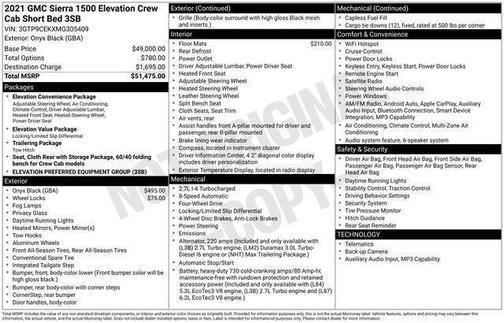 Onyx Black 2021 GMC Sierra 1500 Elevation