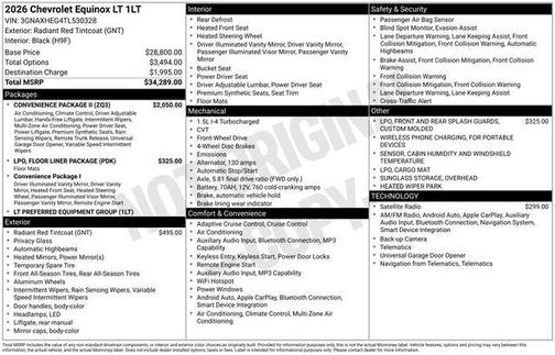Radiant Red 2026 Chevrolet Equinox LT