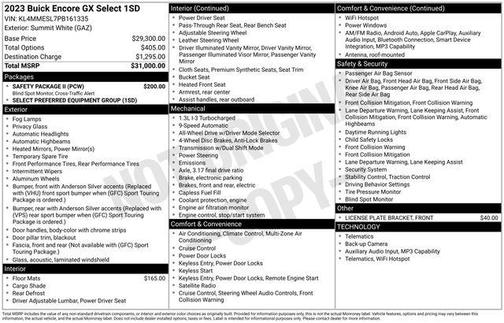 Summit White 2023 Buick Encore GX Select