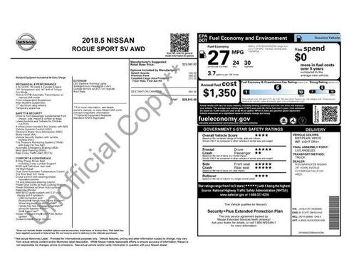 White 2018 Nissan Rogue Sport SV